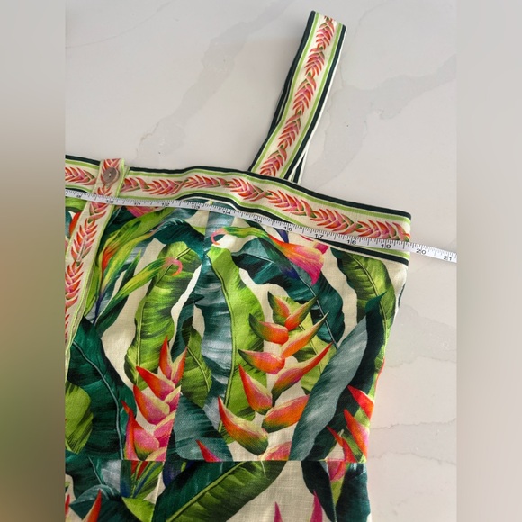 NEW | FARM Rio | Heli Leaves Button Front Linen Midi Dress | Sz L - Picture 12 of 12